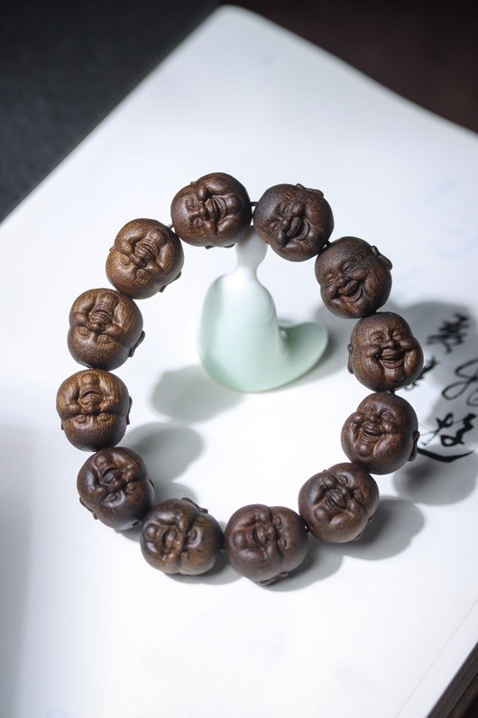 芽庄奇楠沉香弥勒佛手串1.8*1.9㎝约40克男女手链蜜甜乳香花果香