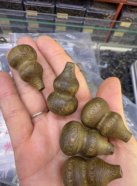 芽庄金丝黄棋楠沉香葫芦吊坠3.9＊2.2cm约6克九分沉男女挂件项坠