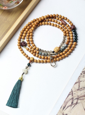 檀香斜挎包手机链包包挂件饰品车挂装饰男女士项链0.8佛珠手链