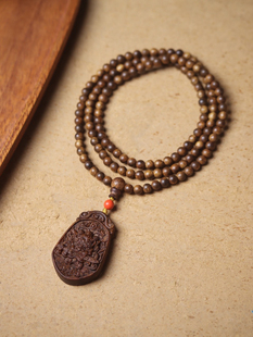 越南芽庄黑棋沉香手链沉水瑞兽麒麟貔貅吊坠挂件长链款男女项链