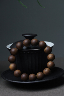 越南富国岛白棋沉香手串1.5cm约30克佛珠手链男女士念珠情侣款