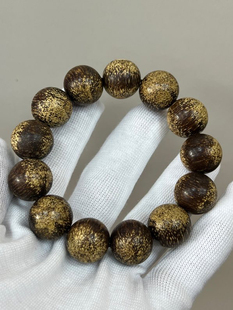 越南顺化黄土沉手串沉香手链男女士文玩佛珠1.8cm香韵蜜香药香