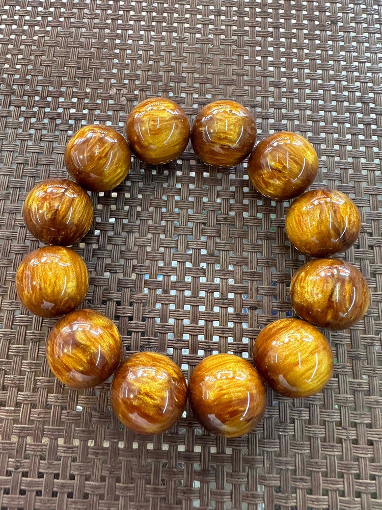 天然金丝海柳手串男女士佛珠手链二代文玩饰品108颗毛衣链情侣款