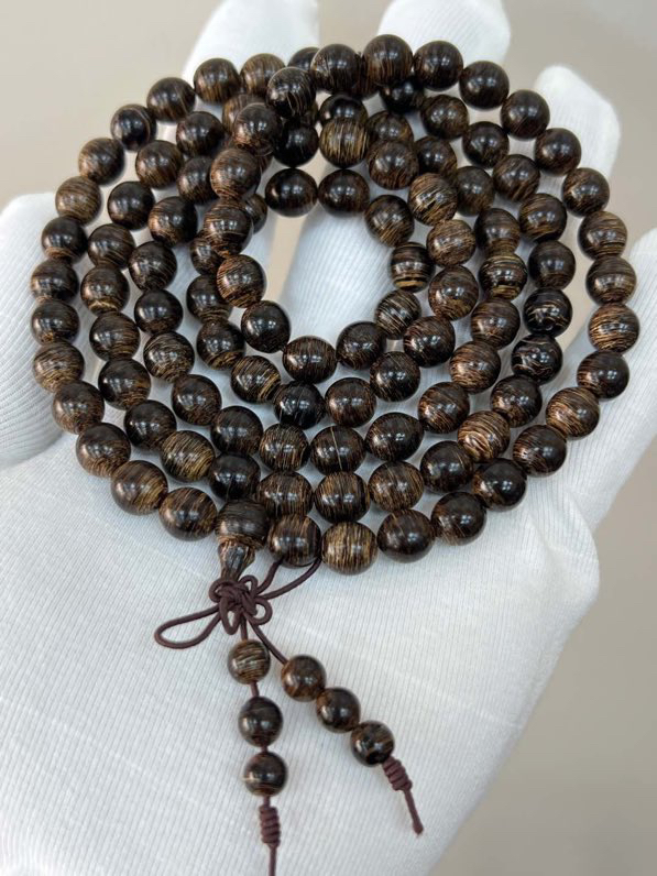 越南芽庄金丝蜜结沉香手串108颗佛珠手链男女款项链约35克药香甜