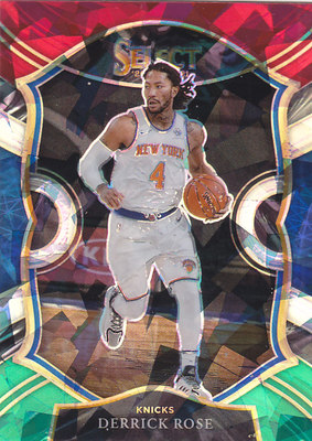 NBA球星卡2021Select普卡一级红绿碎冰折射凑套#16德里克罗斯