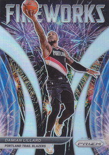 NBA球星卡Prizm2122特卡Fireworks银折凑套#11利拉德