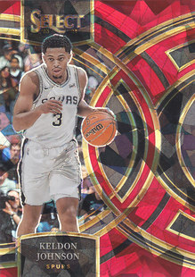 NBA球星卡2324Select二级红碎冰折凑套#140凯尔登约翰逊
