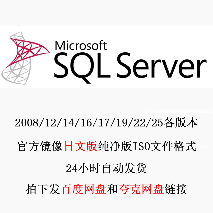 SQL Server日语版 2012/16/22/25 企业标准数据库 安装包 ISO镜像图片