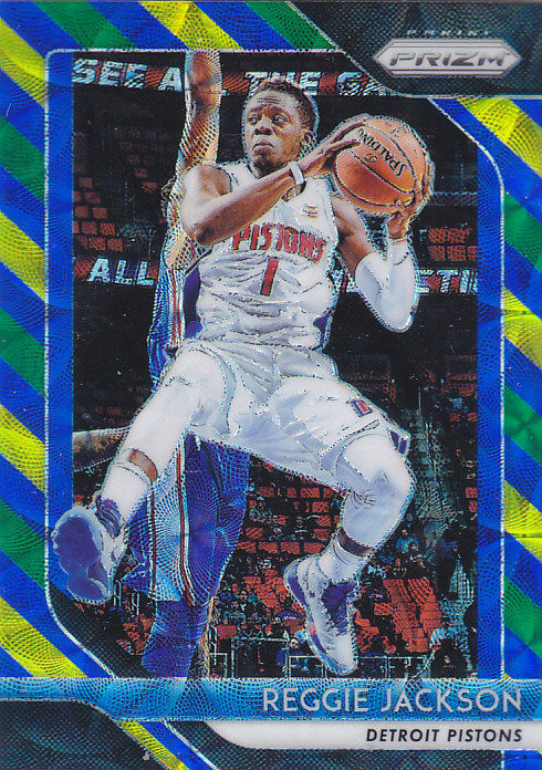 nba球星卡prizm1819黄蓝绿三色折黄瓜折凑套#142雷吉-杰克逊