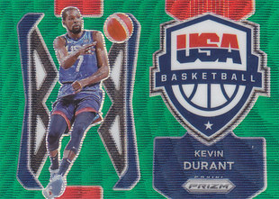 NBA球星卡Prizm2122特卡USA美国队绿波纹折凑套#2杜兰特