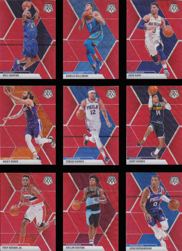 NBA球星卡1920Mosaic普卡马赛克红波纹折射凑套No151-200