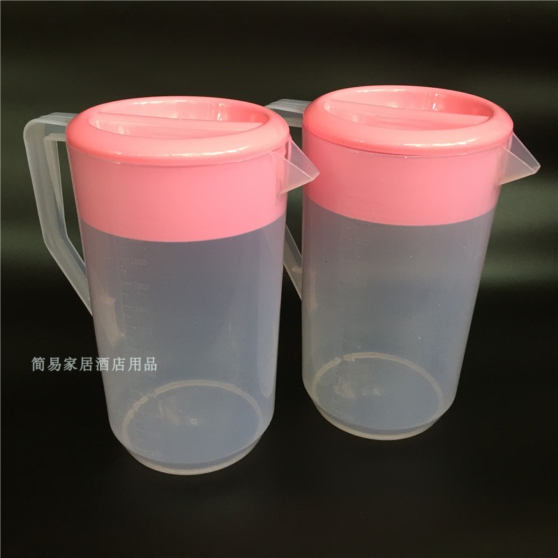 1个水杯量杯双用 2400ML容量带盖量杯冷水壶 热水壶 奶茶店用量壶