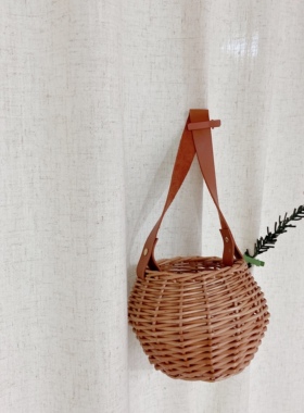 儿童手提包ins藤编宝宝菜篮子包手工编织复古小女孩手拎包沙滩包