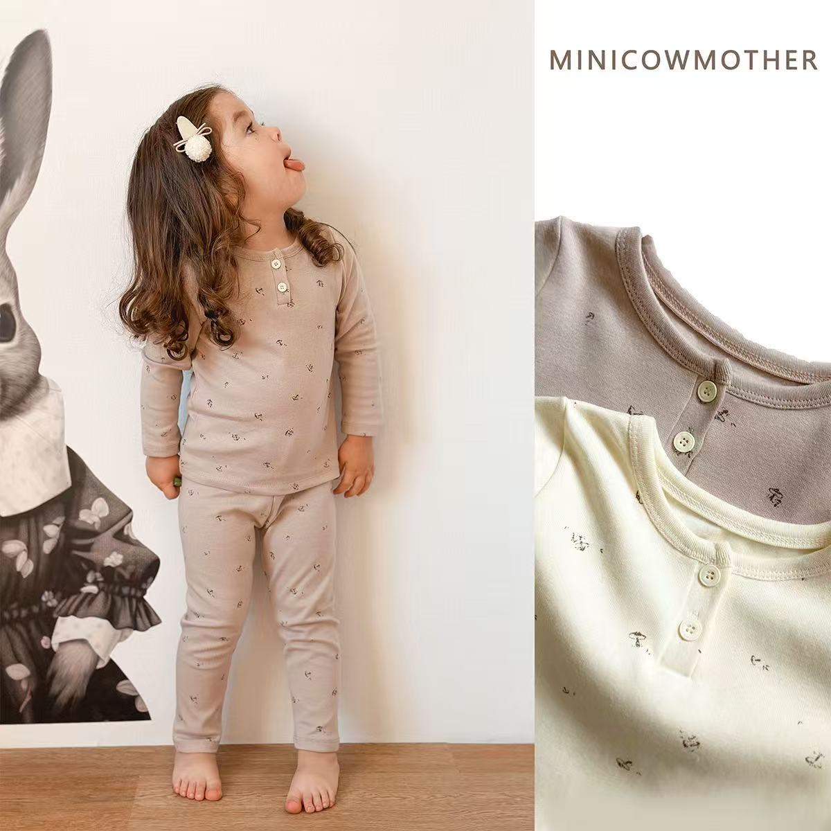 丹麦儿童家居服套装2025秋季新款中小童宝宝秋衣秋裤a类纯棉睡衣