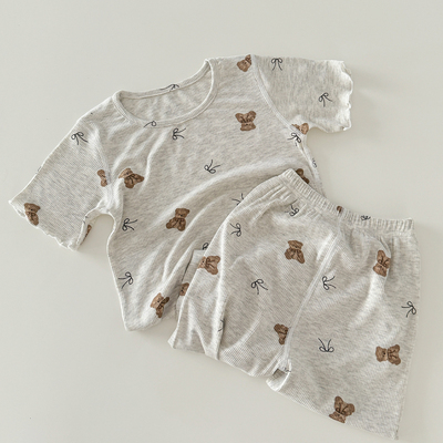 儿童家居服莫代尔棉女童睡衣套装