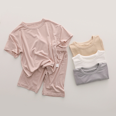 莫代尔棉儿童睡衣夏季薄新款宝宝短袖家居服中小童柔软透气空调服