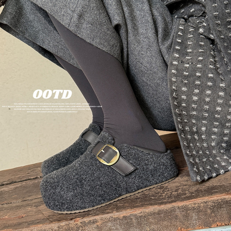 秋冬内增高4cm包跟保暖女棉鞋