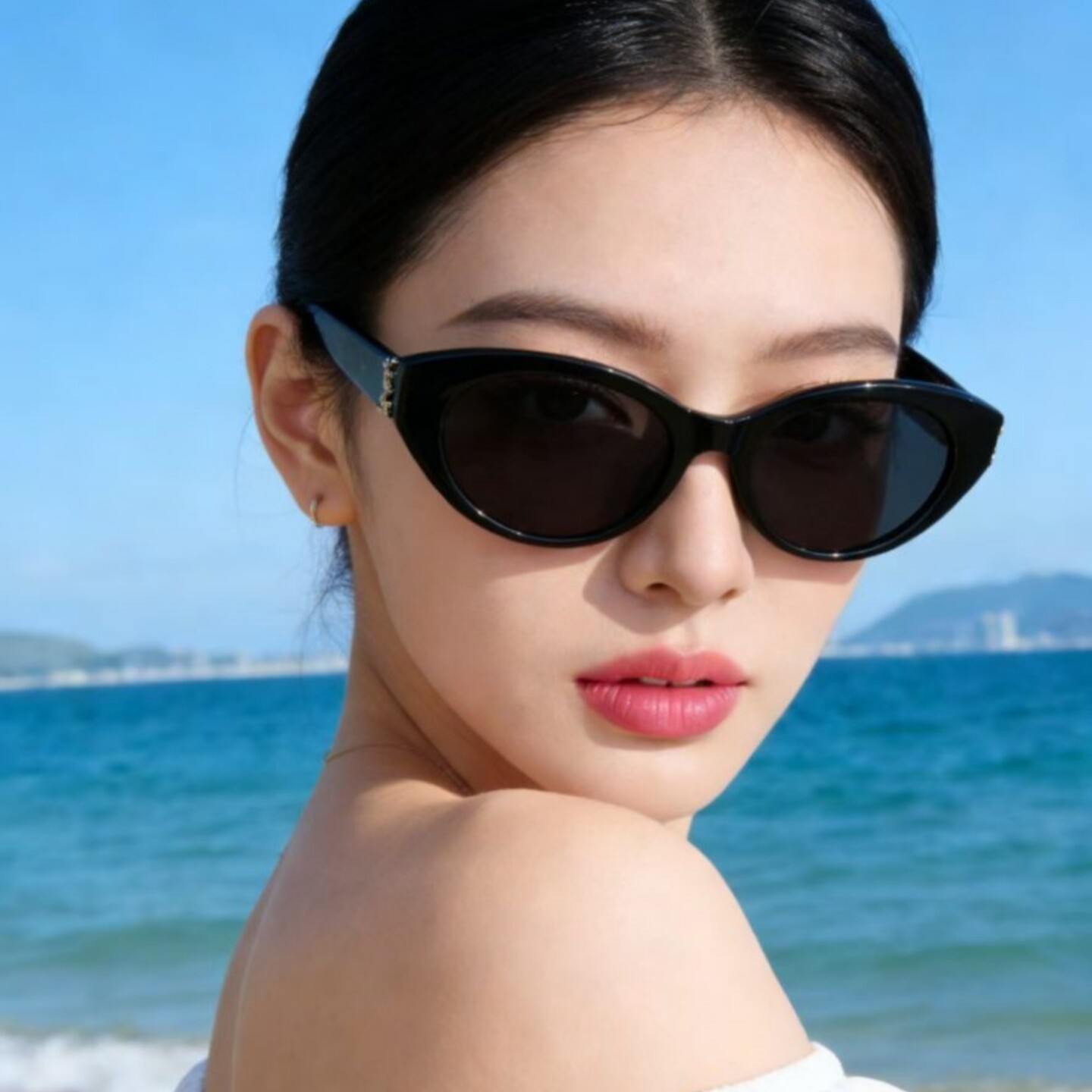 复古猫眼墨镜女防晒遮阳高级感小脸防紫外线尼龙偏光开车太阳眼镜