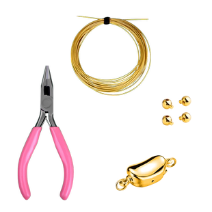 穿珍珠项链的元宝扣扣头配件专用线纯银小米珠串珠手链绳diy材料