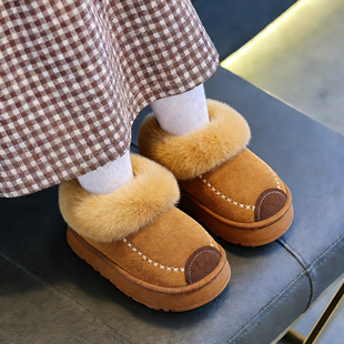 儿童棉拖鞋女童冬2026新款宝宝室内家居加绒保暖包跟棉鞋男童外穿