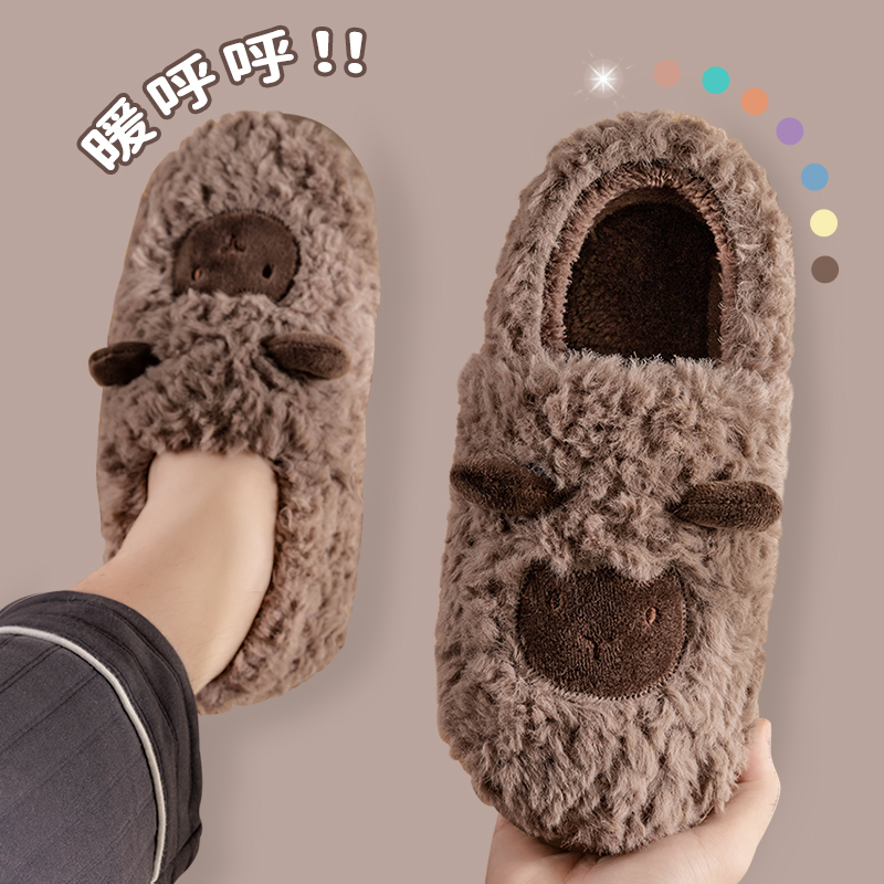 包跟棉拖鞋男士冬季2025新款可爱