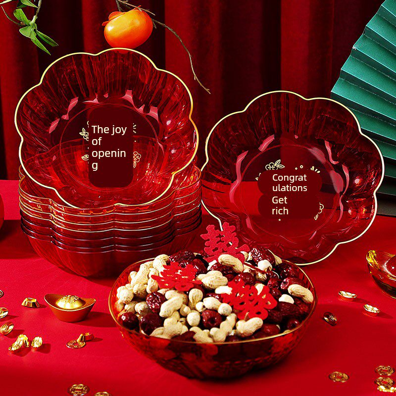 乔迁之喜果盘新居搬家入宅仪式用品客厅装饰布置糖果零食水果盘子