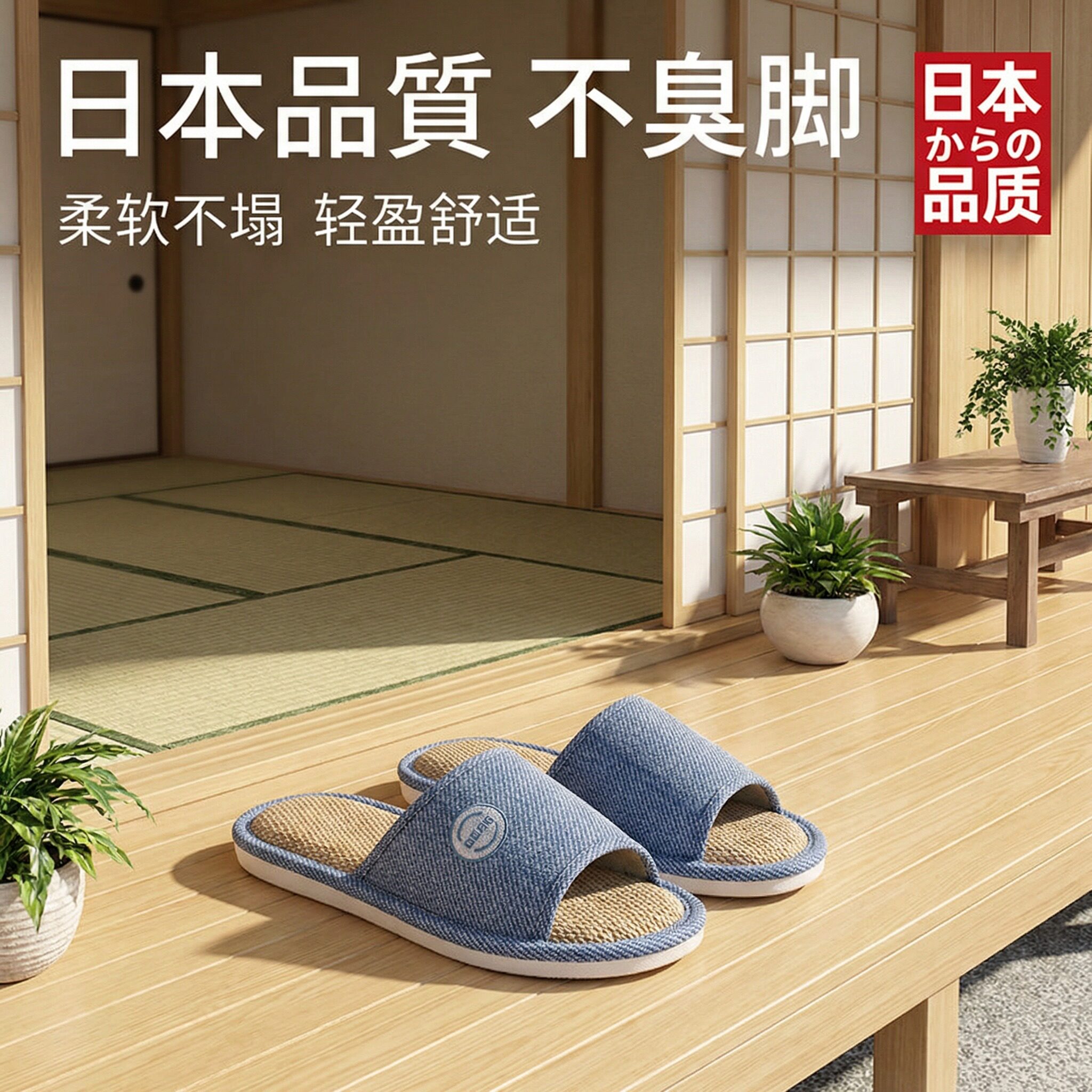 日本亚麻拖鞋男女士春秋季室内家居静音居家用四季棉麻布凉拖夏天
