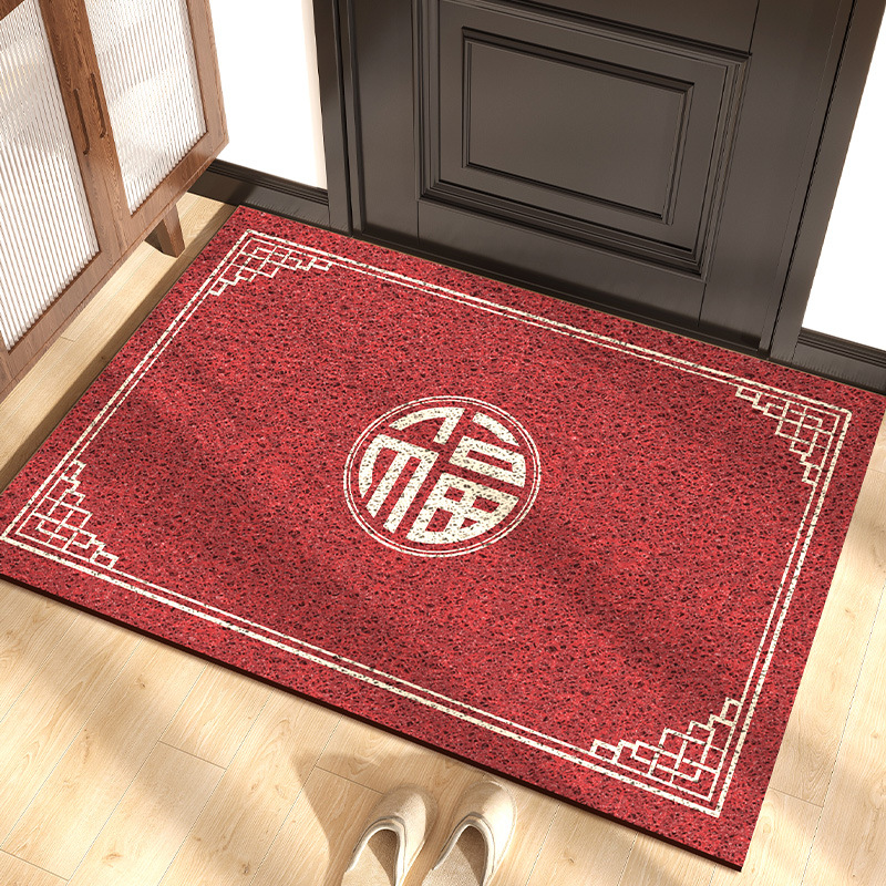 2025新年地垫入门脚垫进门耐脏红色入户门门垫家用福字入户玄关垫