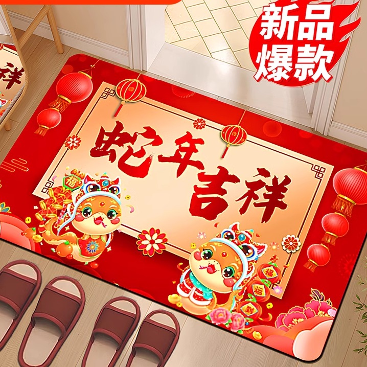 地垫入户门垫进门蛇年2025新款脚踏垫门口垫子耐脏易打理新年地毯