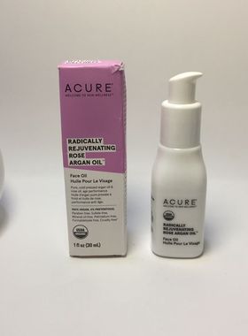 现货美国ACURE天然有机玫瑰摩洛哥坚果油抗老祛黄保湿滋养亮肤59