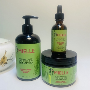 现货美国Mielle迷迭香薄荷强韧洗发水控油保湿促生长修复断裂