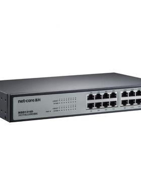 磊科NSD1316D 16口全千兆交换机 网线分流器 网络分线器 钢壳配挂耳可上机架企业交换机 高清监控企业交换机