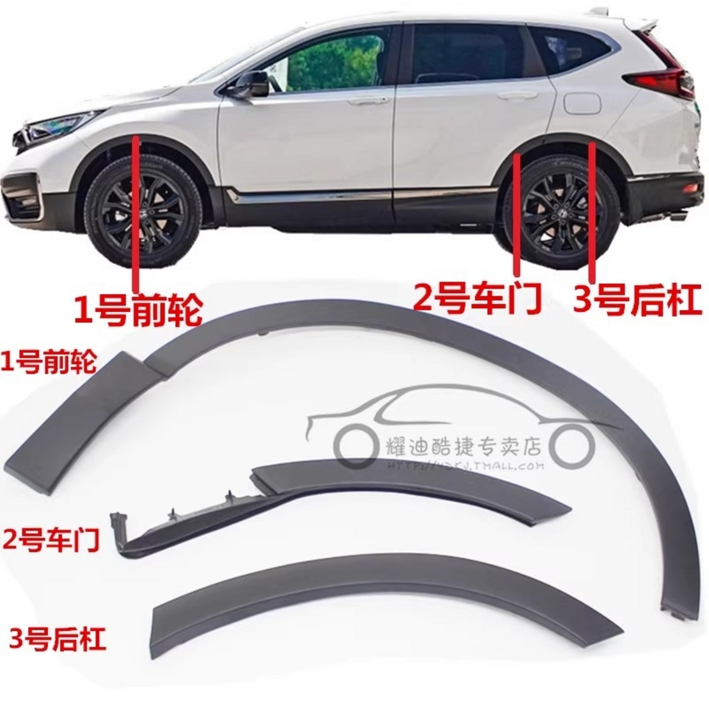 适用于CRV前后轮眉17 18 19 20 21款装饰条思威防擦条左右防刮条