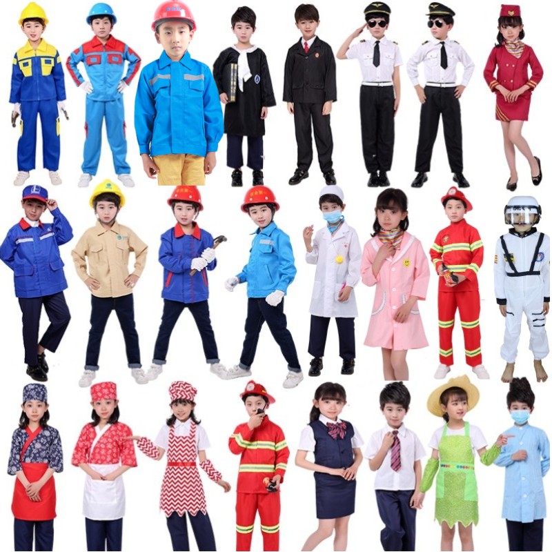 幼儿童快递员外卖员志愿者表演服