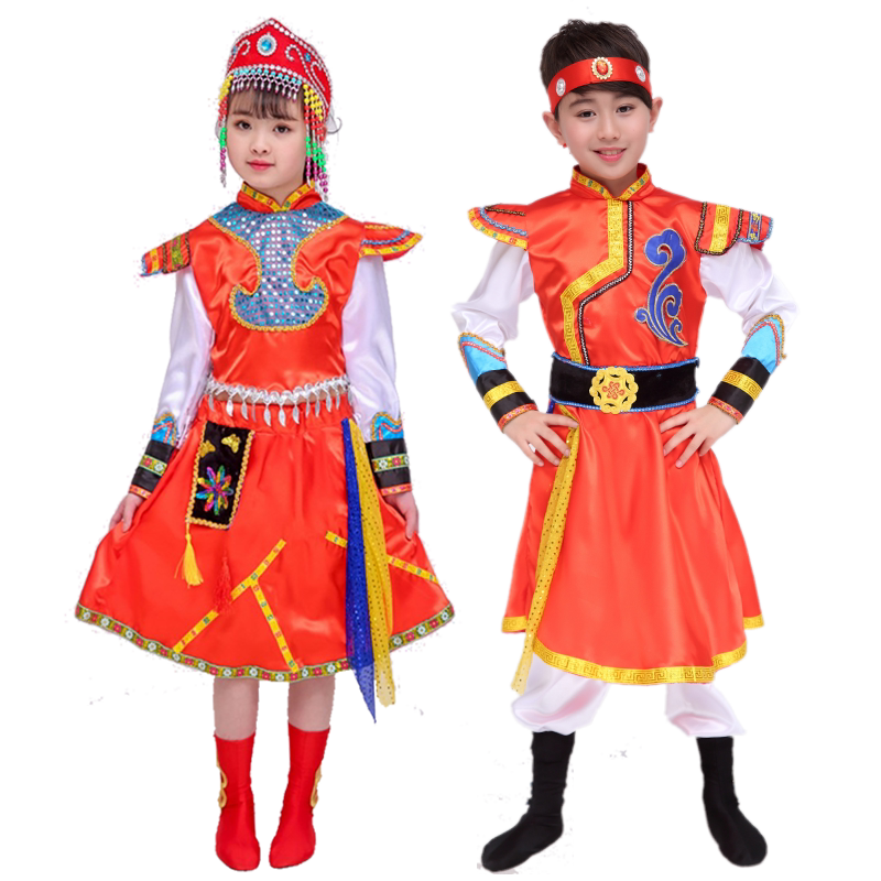 六一儿童少数民族风蒙古演出服