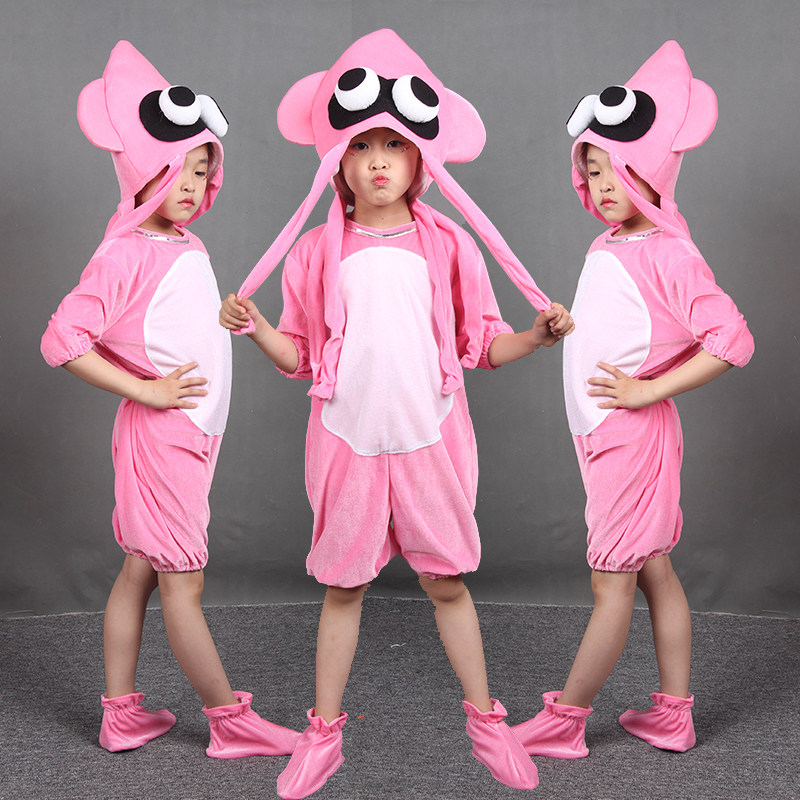 六一新款卡通海洋动物乌贼鱿鱼章鱼儿童舞蹈台表演话剧演出服装