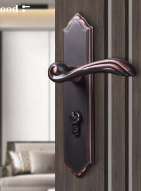 世连泰好 铜锁 室内卧室 实木门锁全铜现代简约美式房门锁 SM1616