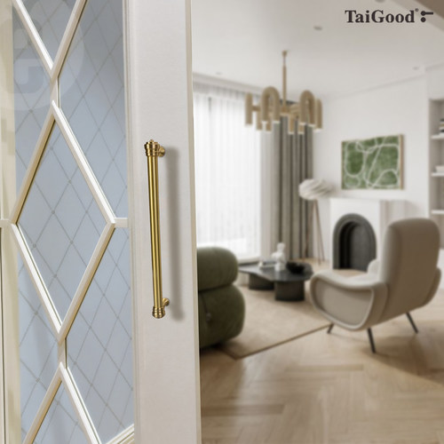 黄铜新法式复古双开大门拉手浴室钢化玻璃门仿古铜明装门把手定制