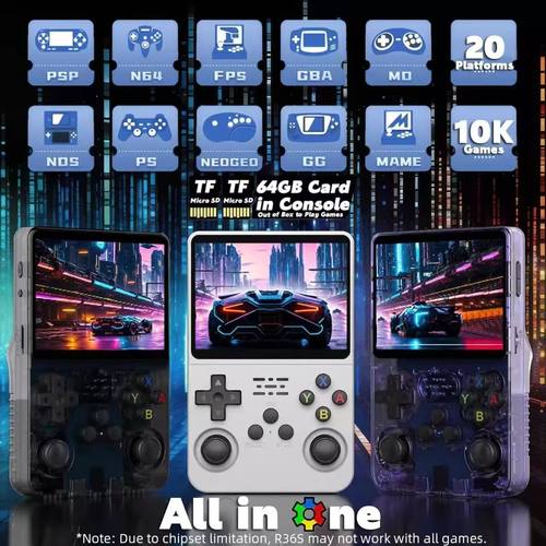 2025新复古开源掌机R36S彩屏 PSP迷你经典怀旧街机家用游戏掌上机
