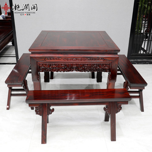 国标红木阔叶精品八仙桌带证书源头工厂