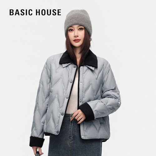 衬衫款撞色翻领新国标90绒