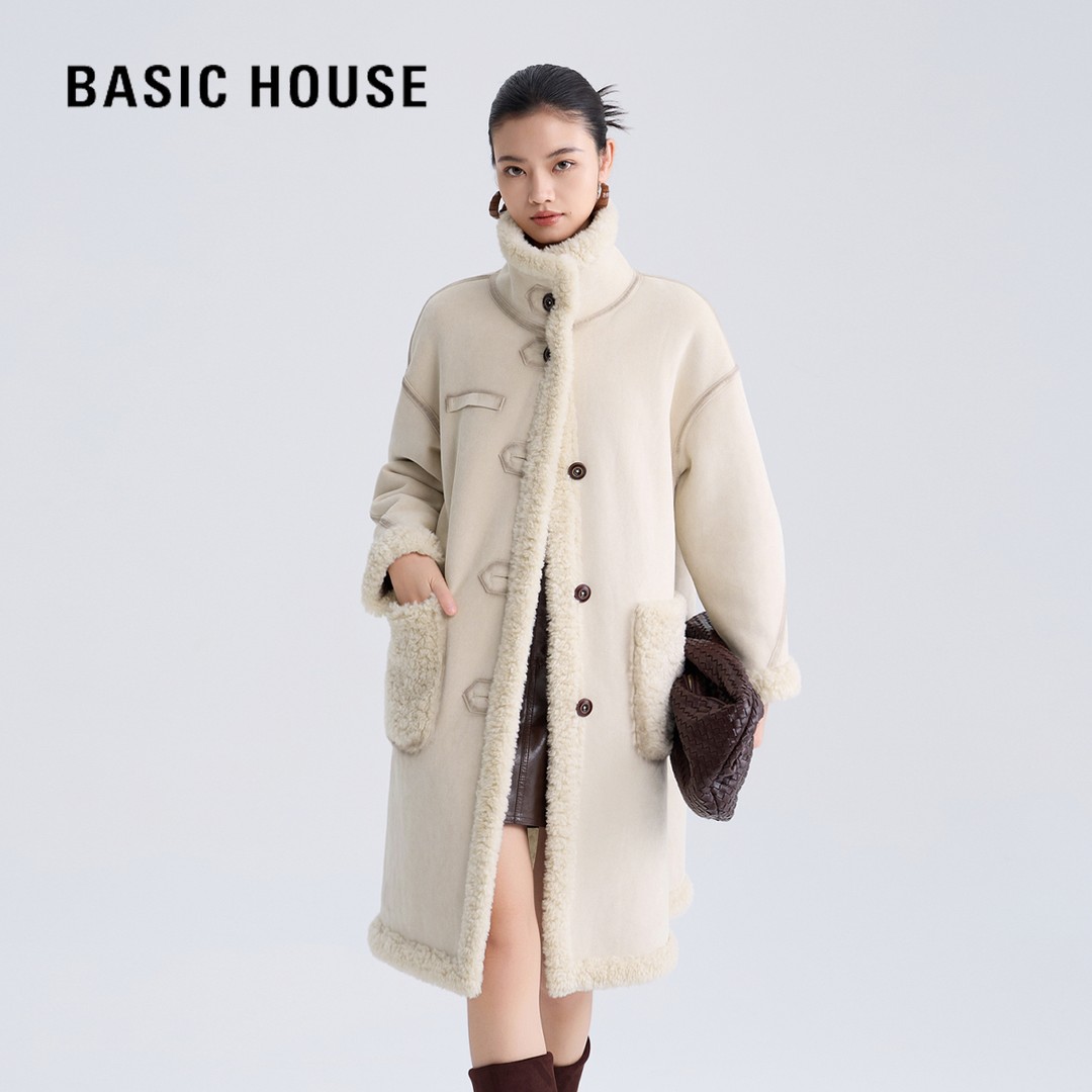 百家好高端时尚加绒加厚毛呢外套