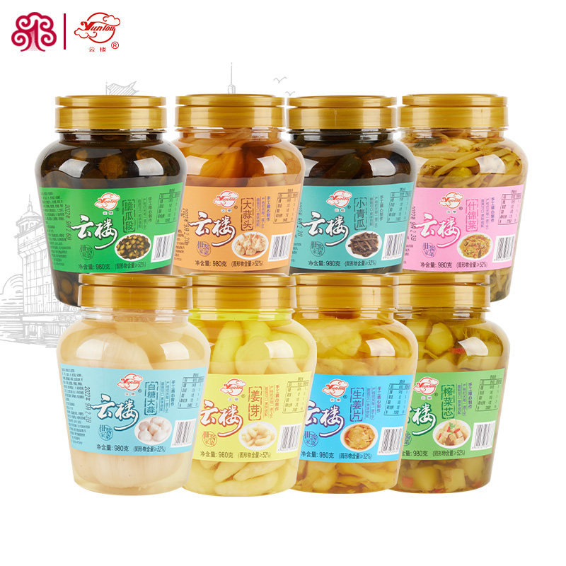 云楼脆瓜糖醋大蒜什锦菜姜片980g罐装爽口泡菜海宁酱菜下饭菜