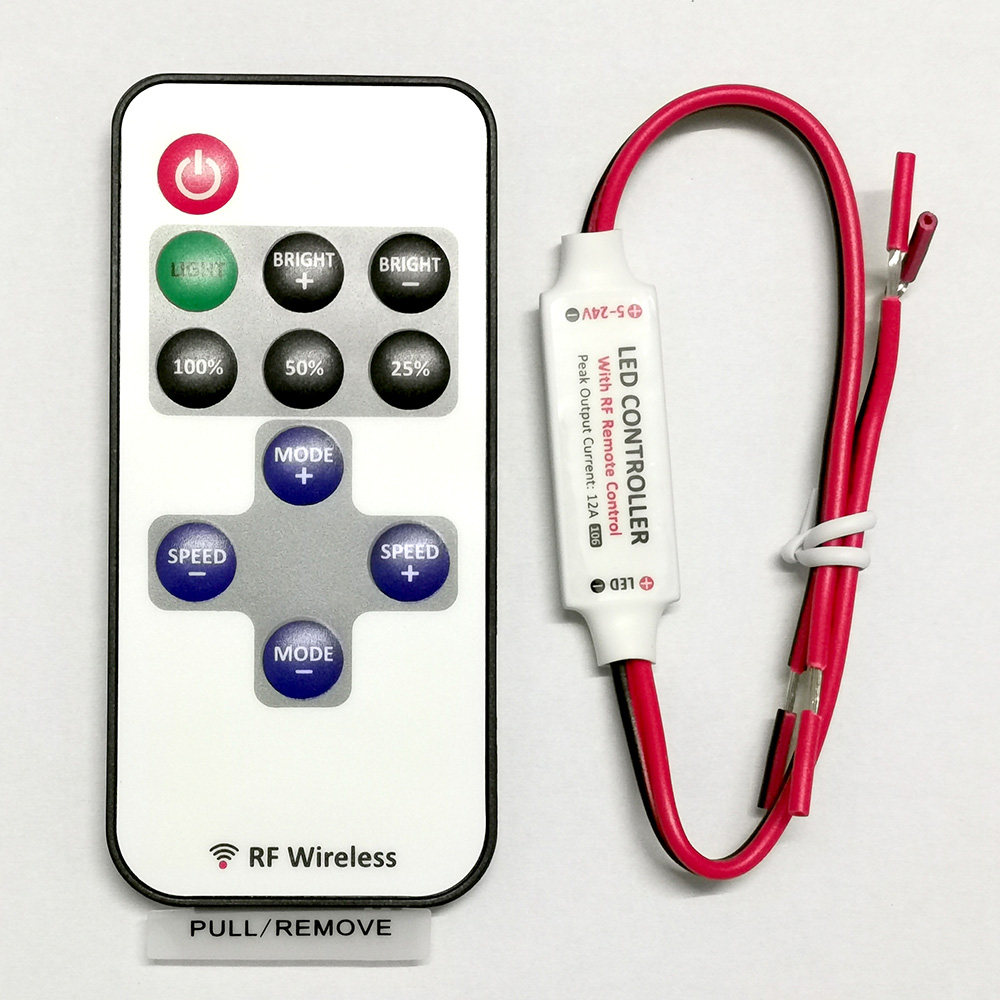 无线rf单色调光器爆闪呼吸渐变遥控器12v24v灯带led光源控制器