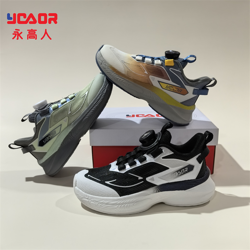 永高人2025夏季單網(wǎng)31-37男中童X53128透氣輕軟底防滑紐扣運動鞋