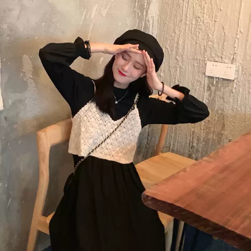 2020 new small fragrance vest two piece suit female temperament Royal sister fried street light cooked style small dress