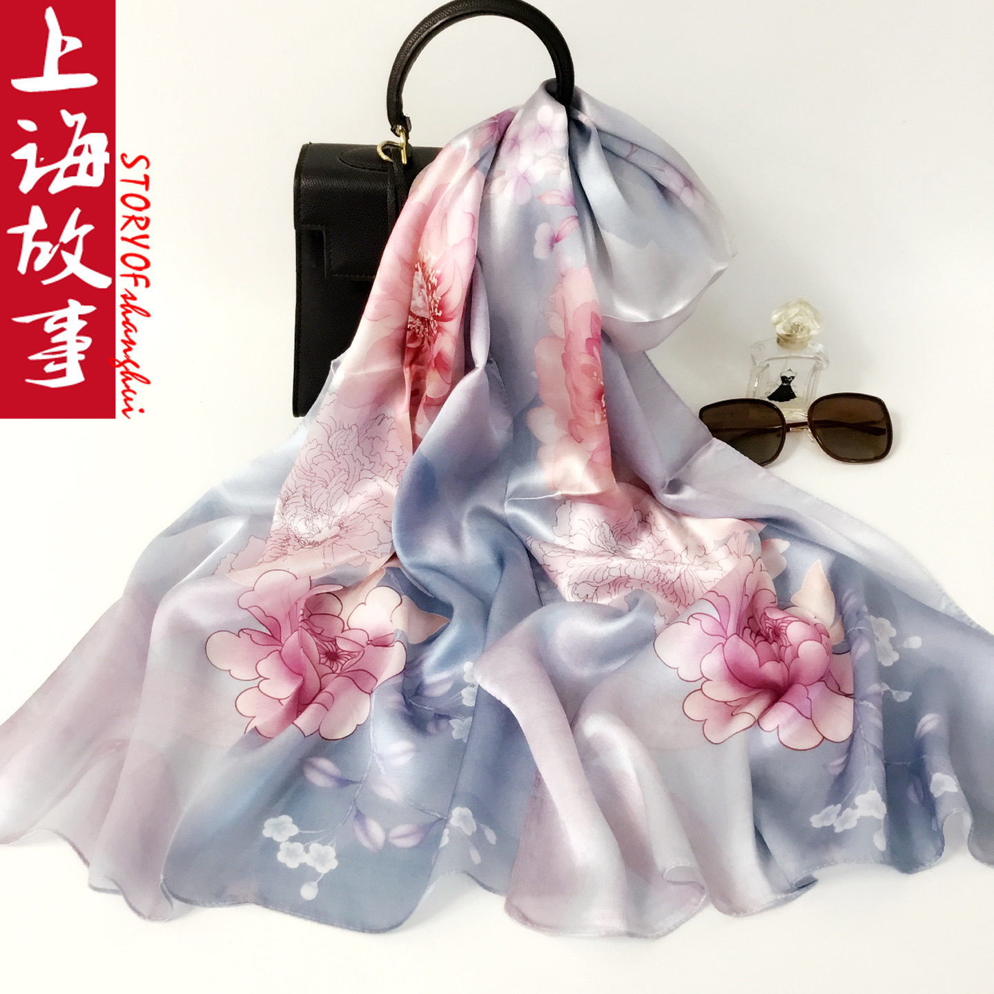 100%桑蚕丝真丝围巾送妈妈礼物