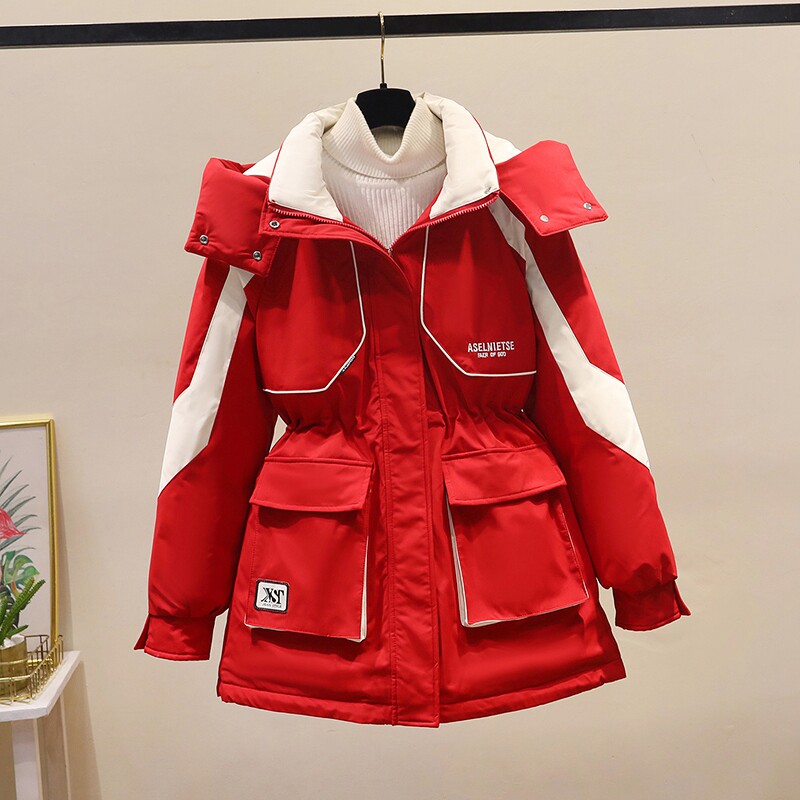 可拆卸帽棉衣棉服女今年冬季新款中长款修身派克棉袄外套冲锋衣潮