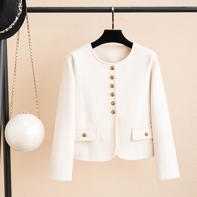 短款双面绒毛呢外套女春秋