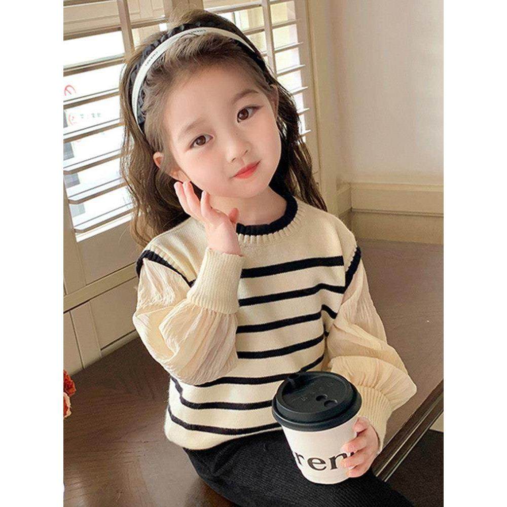 女童毛衣2026秋针织衫中小童打底衫洋气儿童上衣小女孩韩版款套头